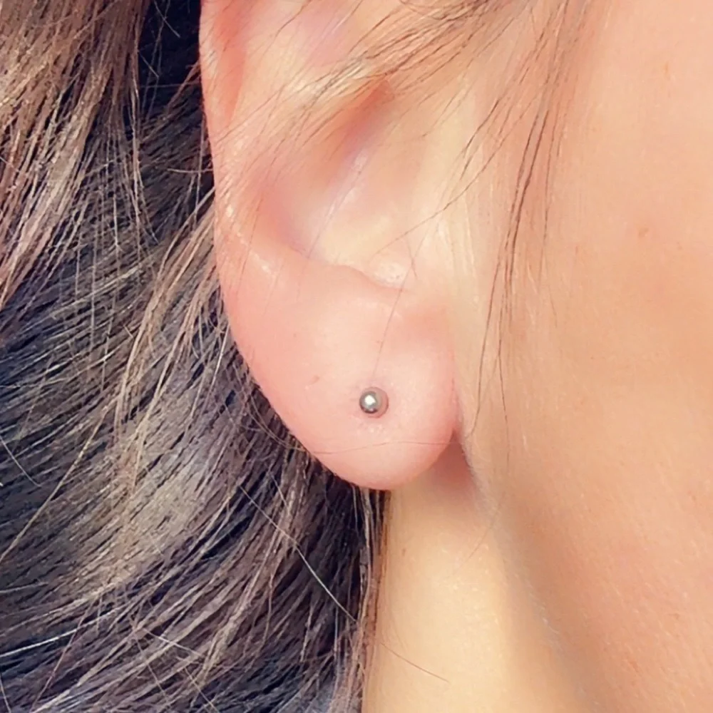 Titanium Ball Stud Earrings 3mm